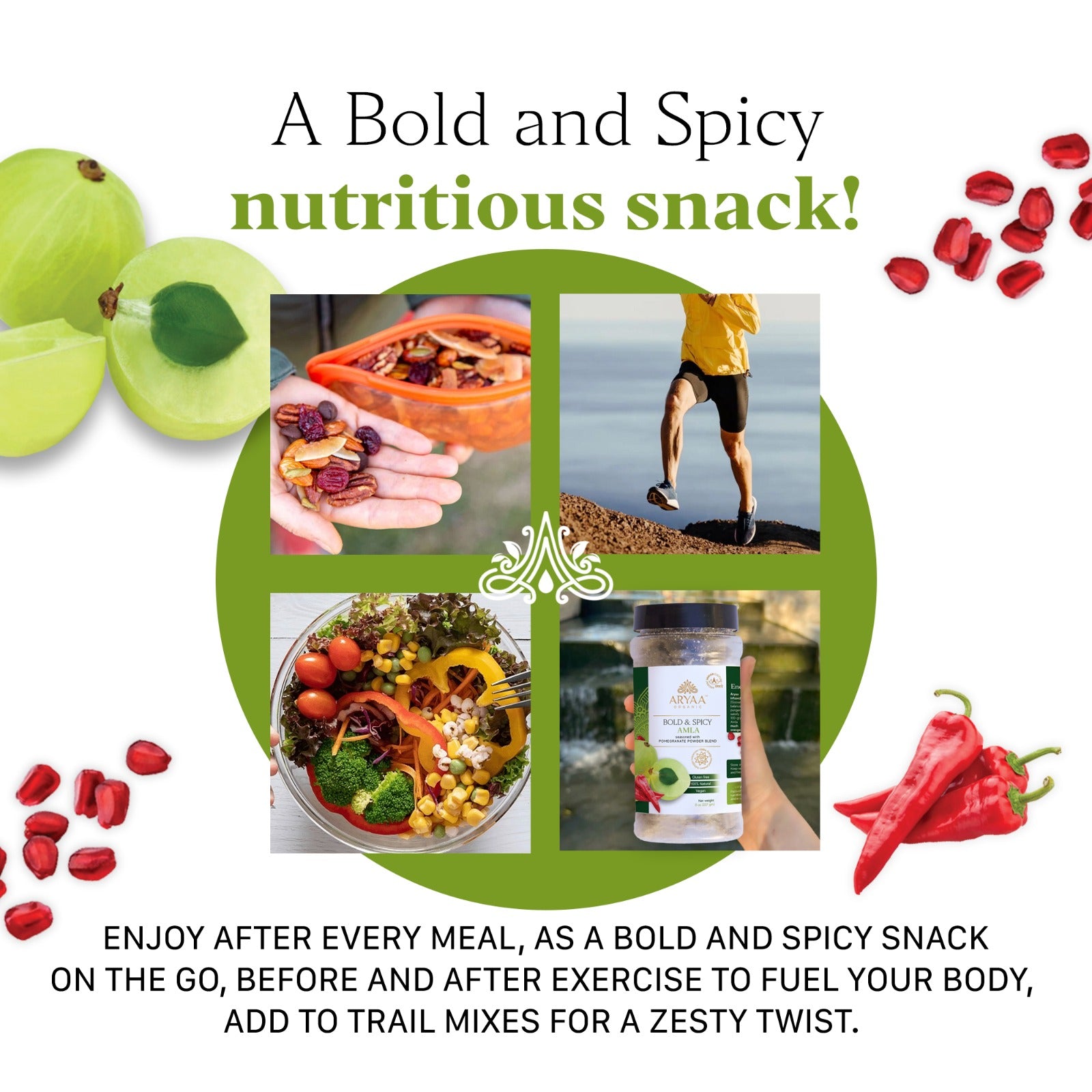 Aryaa Organic Amla - Bold and Spicy (Indian Gooseberry)