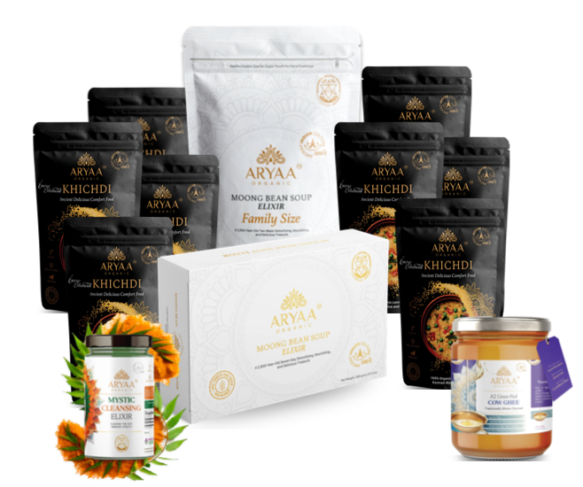 Aryaa Organic Moong Bean Soup Elixir - 28 Day Detox Bundle (Gifts and Free Shipping included)