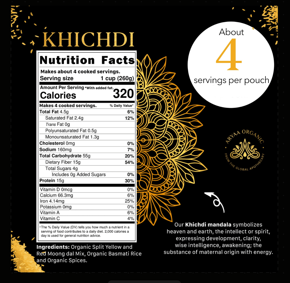 Aryaa Organic Indian Risotto -Khichdi (4 Pack) - Aryaa Organic