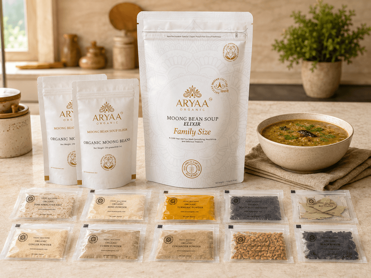 Aryaa Organic Moong Bean Soup Elixir Family Size Kit - Aryaa Organic