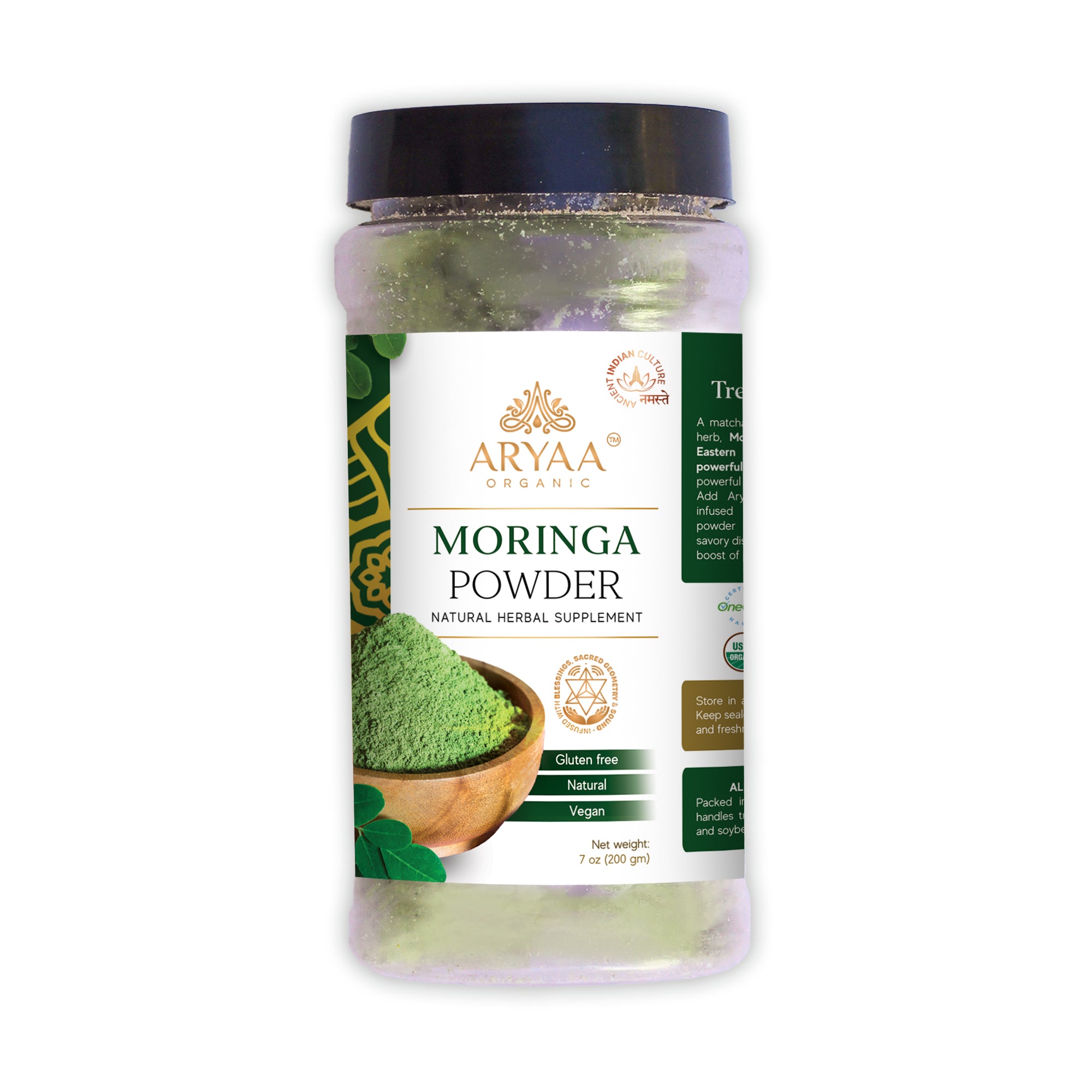 Aryaa Organic Moringa Powder, natural herbal supplement