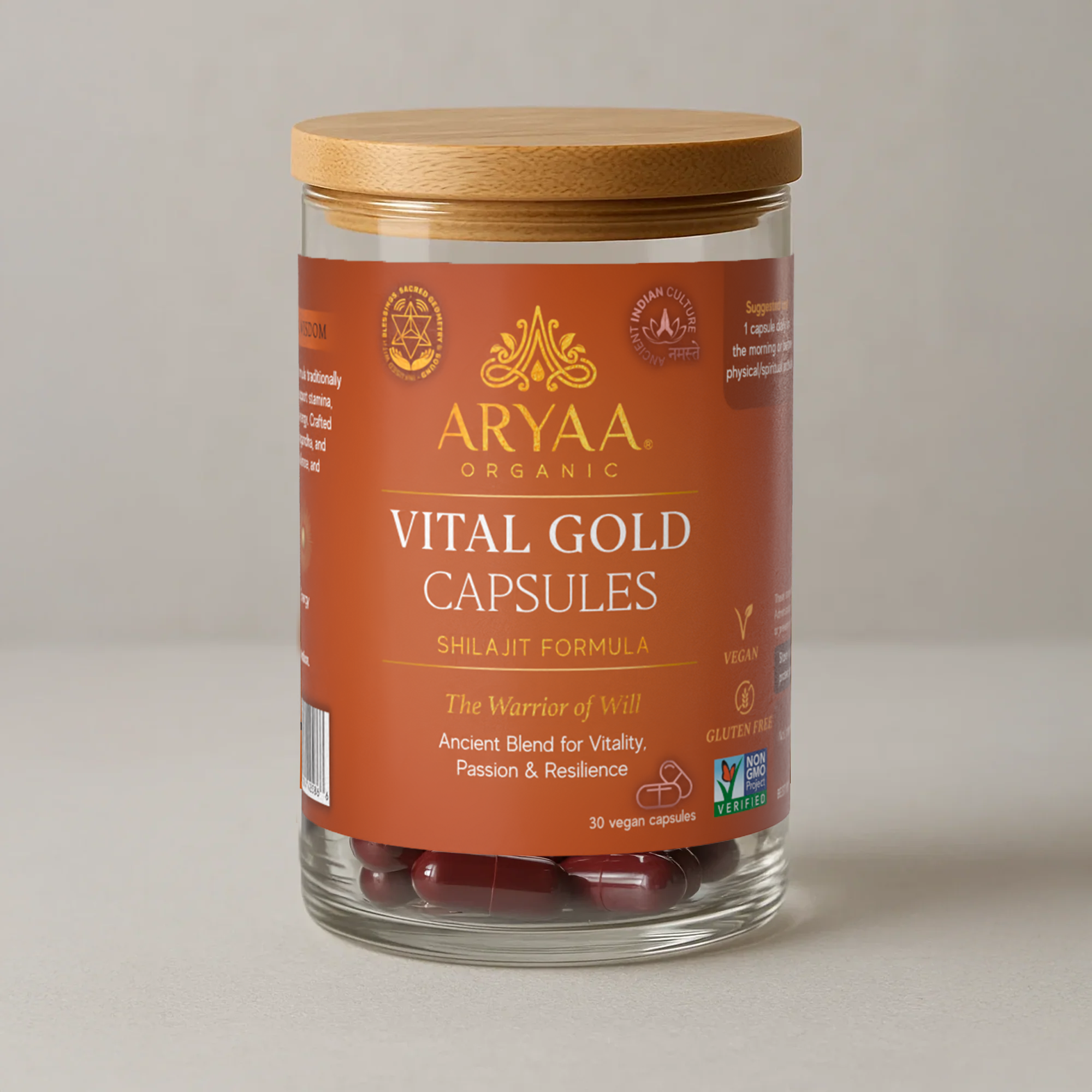 Aryaa Organic Vital Gold Capsules (Shilajit Adaptogenic Blend)