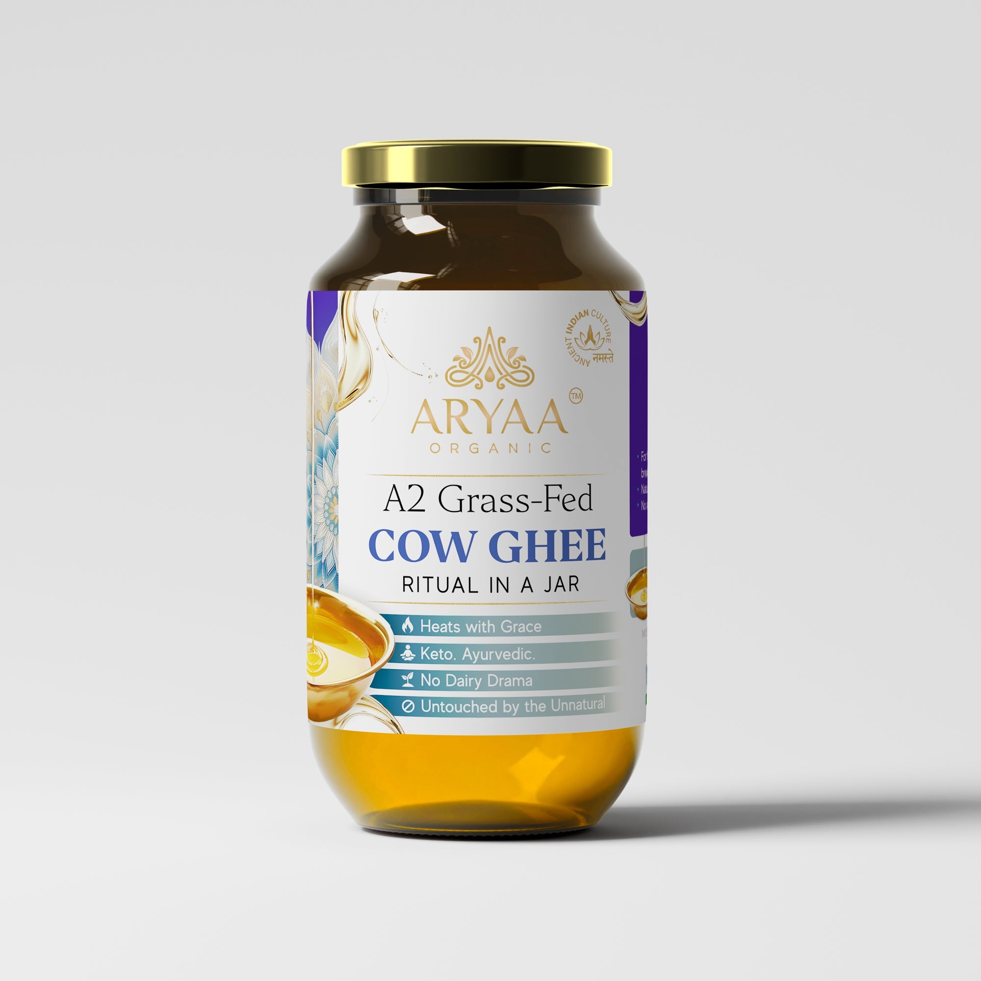 Aryaa Organic A2 Grass-Fed Ghee (1L) - Aryaa Organic