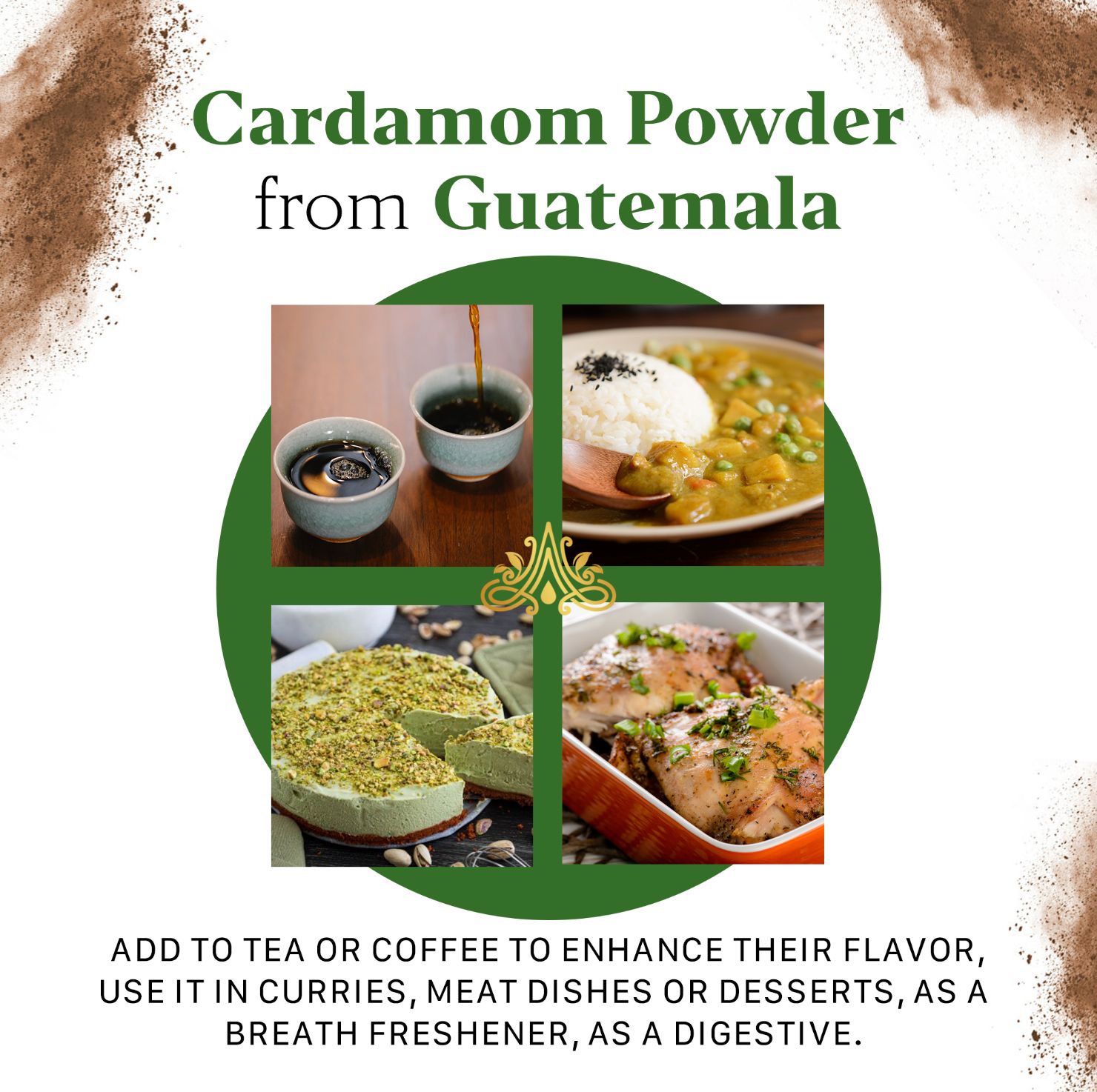 Aryaa Organic Cardamom Powder from Guatemala - Aryaa Organic