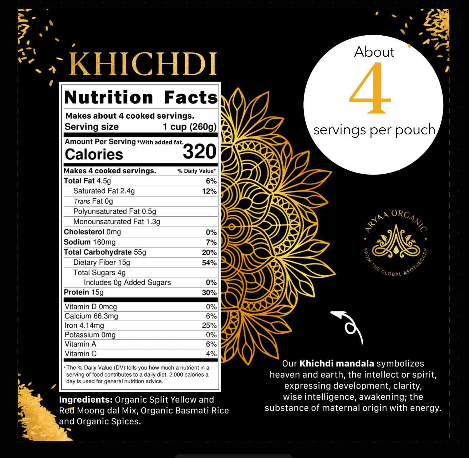 Aryaa Organic Indian Risotto -Khichdi (4 Pack) - Aryaa Organic