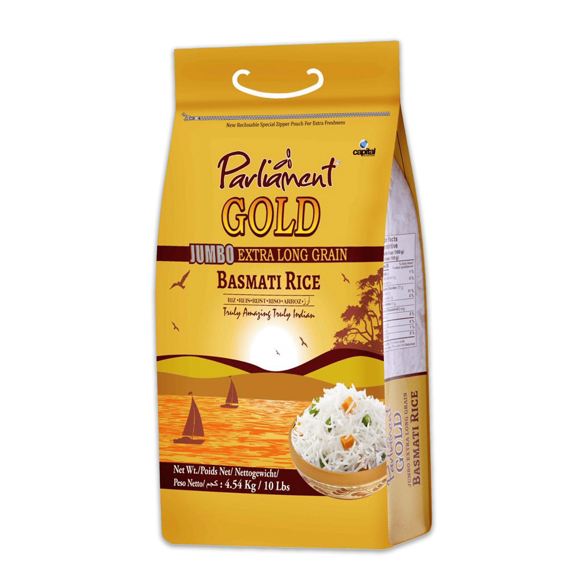 Parliament Gold Jumbo Extra Long Basmati Rice -10 lbs - Aryaa Organic