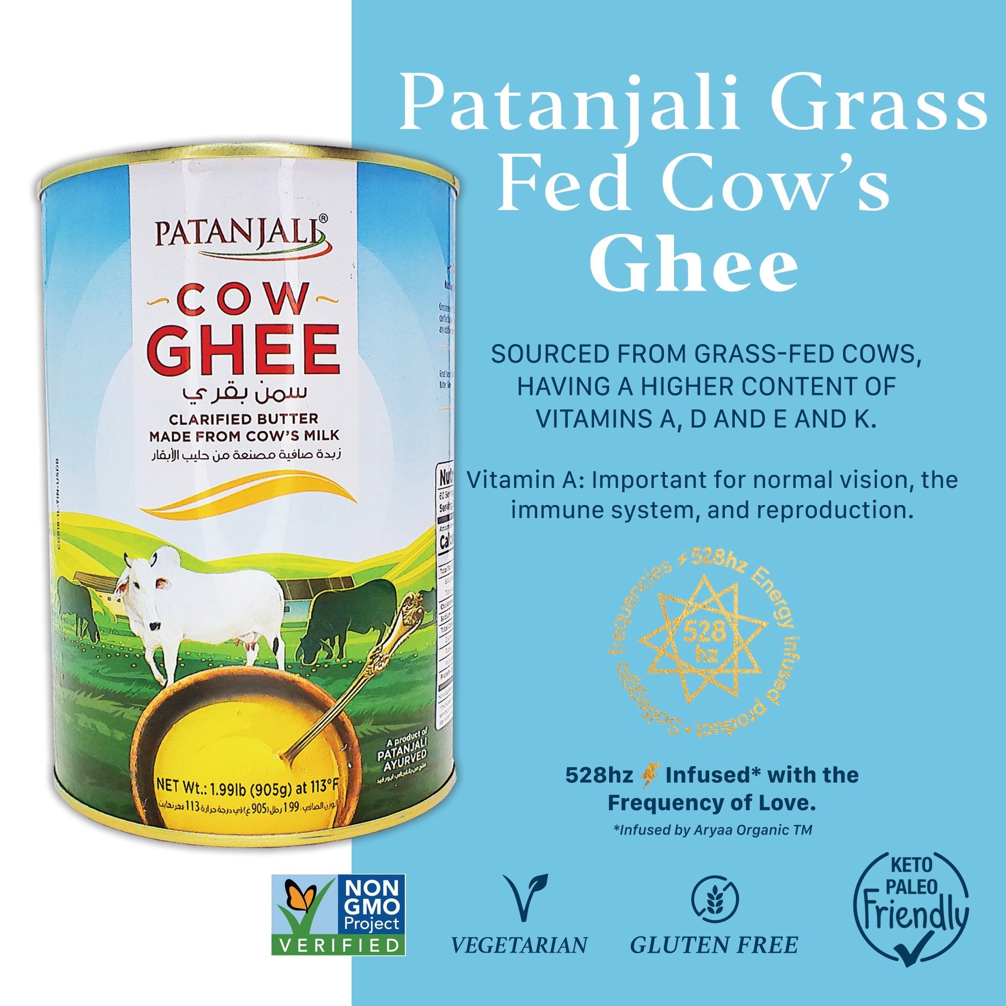 Patanjali Grass Fed Cow's Ghee - Aryaa Organic