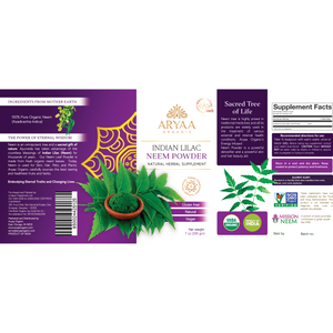 Aryaa Organic Neem Powder (Organic Indian Lilac)- Energy Infused
