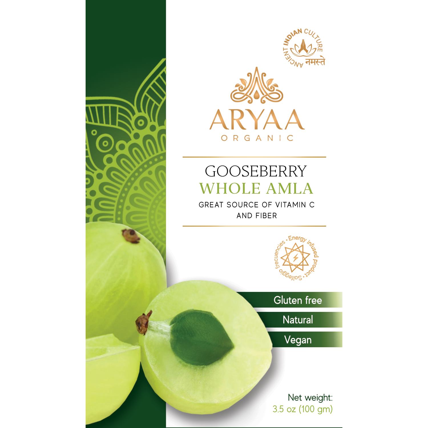 Aryaa Organic Amla Whole (Dried Indian Gooseberries)- Energy Infused