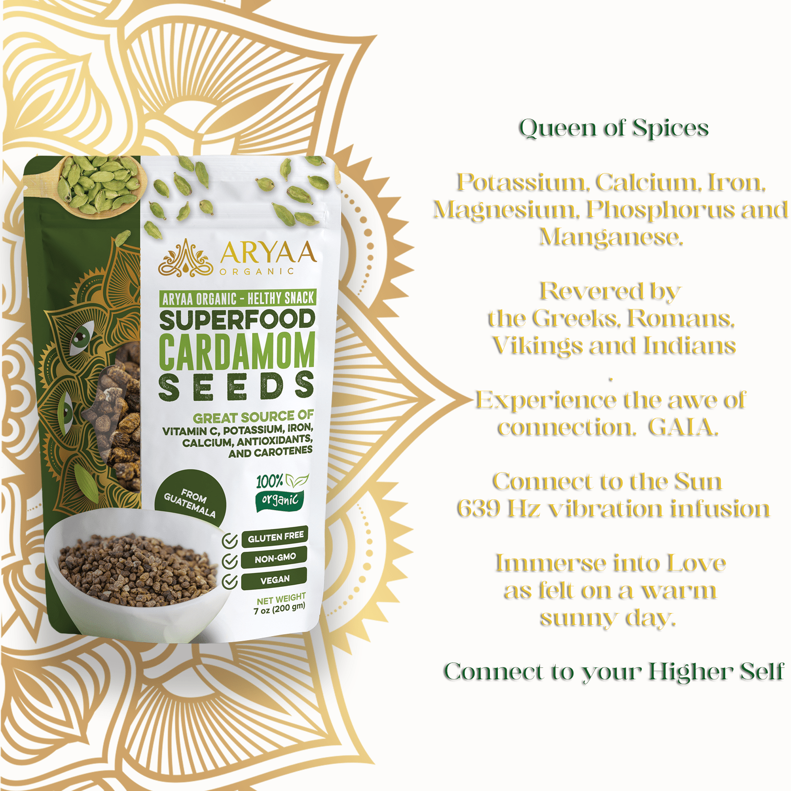 Aryaa Organic Cardamom Seeds from Guatemala - Aryaa Organic